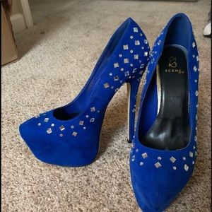 Royal Blue platform heels